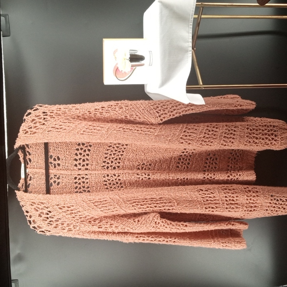 RAG POETS BOUTIQUE PINKY PEACH GRANDPA CARDIGAN